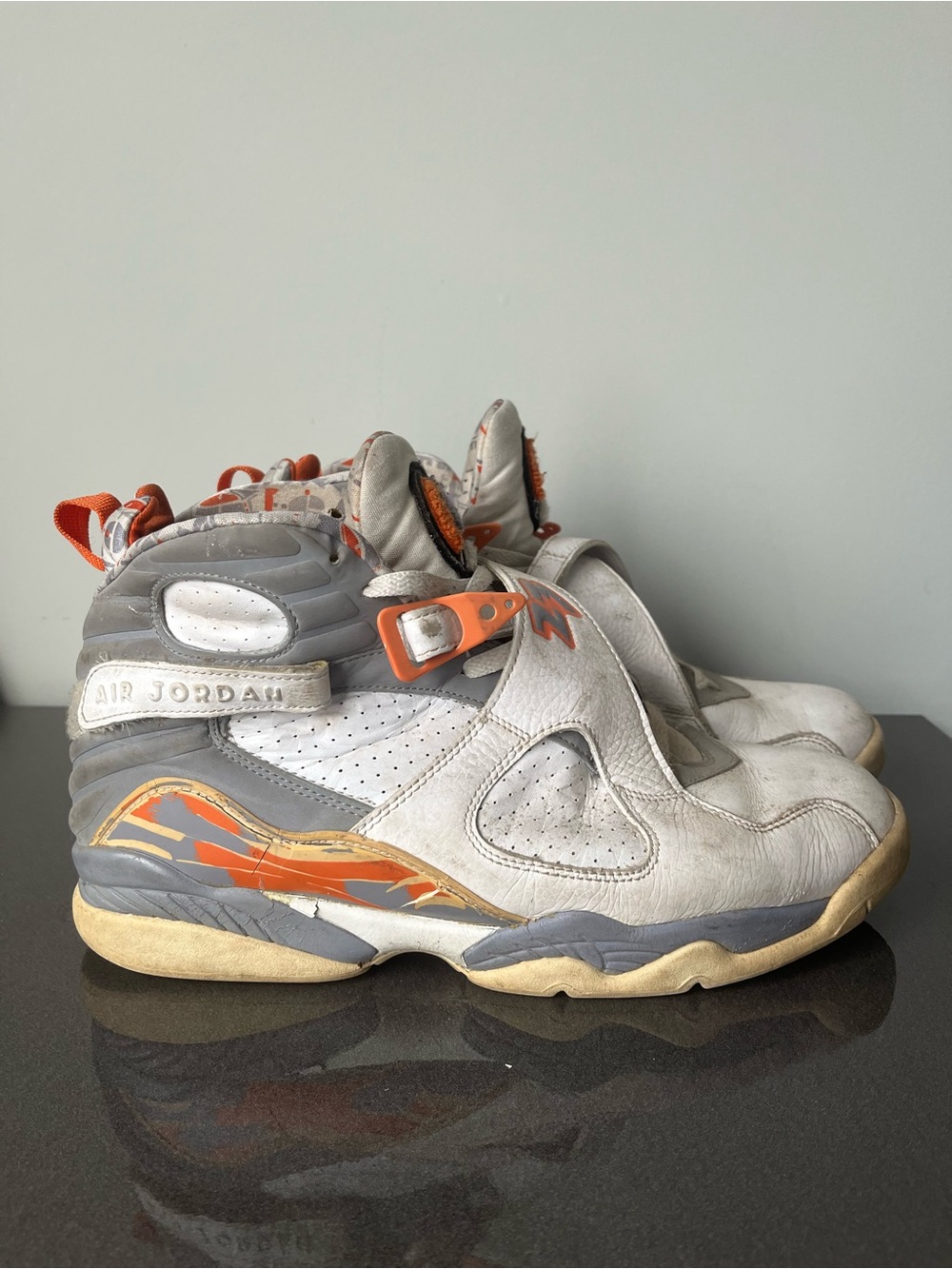 Original 2008 Air Jordan 8 Retro Orange Blaze White / Stealth / Orange. Size 13